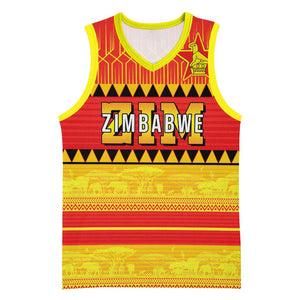 Custom Zimbabwe Cricket Basketball Jersey African Heritage Edition - African Pride