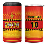 Custom Zimbabwe Cricket 4 in 1 Can Cooler Tumbler African Heritage Edition - African Pride