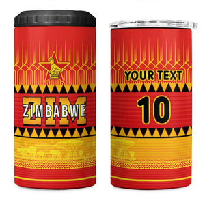 Custom Zimbabwe Cricket 4 in 1 Can Cooler Tumbler African Heritage Edition - African Pride