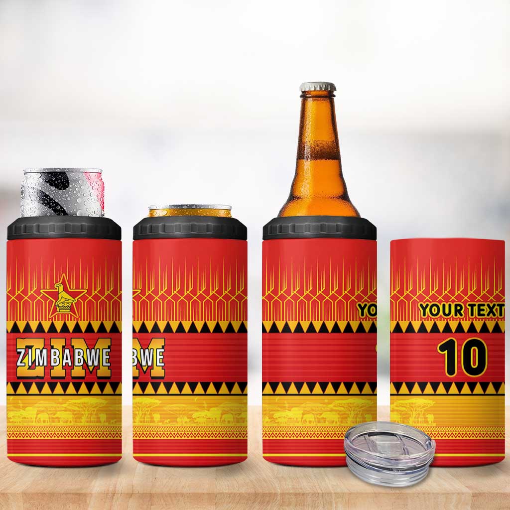 Custom Zimbabwe Cricket 4 in 1 Can Cooler Tumbler African Heritage Edition - African Pride