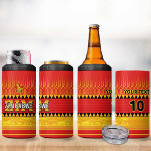 Custom Zimbabwe Cricket 4 in 1 Can Cooler Tumbler African Heritage Edition - African Pride