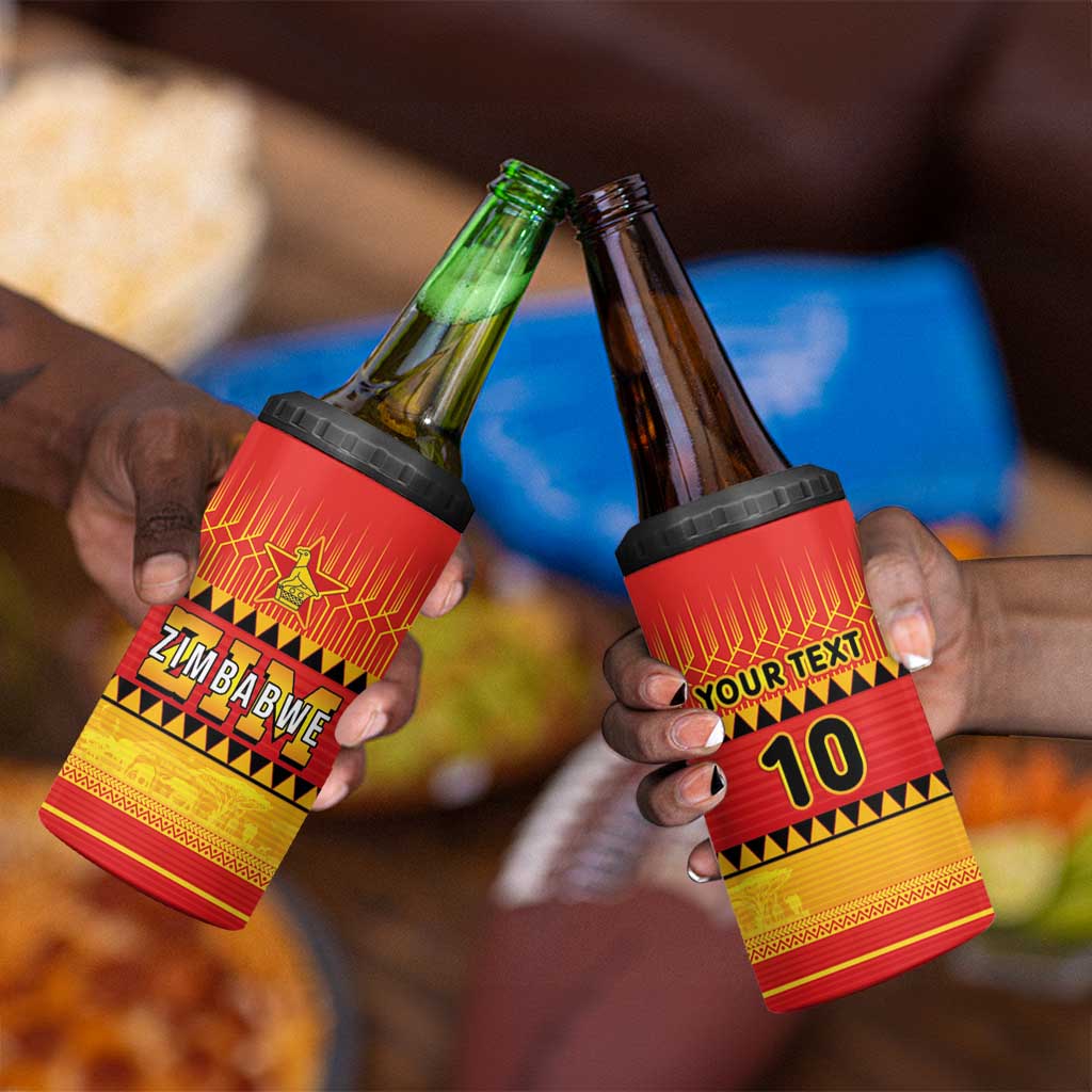 Custom Zimbabwe Cricket 4 in 1 Can Cooler Tumbler African Heritage Edition - African Pride