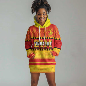 Custom Zimbabwe Cricket Hoodie Dress African Heritage Edition - African Pride