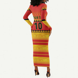 Custom Zimbabwe Cricket Long Sleeve Bodycon Dress African Heritage Edition - African Pride