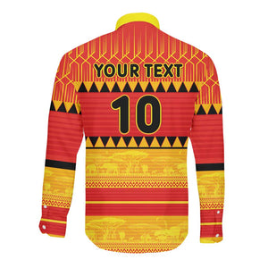 Custom Zimbabwe Cricket Long Sleeve Button Shirt African Heritage Edition - African Pride