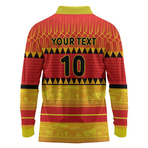 Custom Zimbabwe Cricket Long Sleeve Polo Shirt African Heritage Edition - African Pride