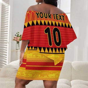 Custom Zimbabwe Cricket Off Shoulder Short Dress African Heritage Edition - African Pride