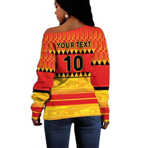 Custom Zimbabwe Cricket Off Shoulder Sweater African Heritage Edition - African Pride