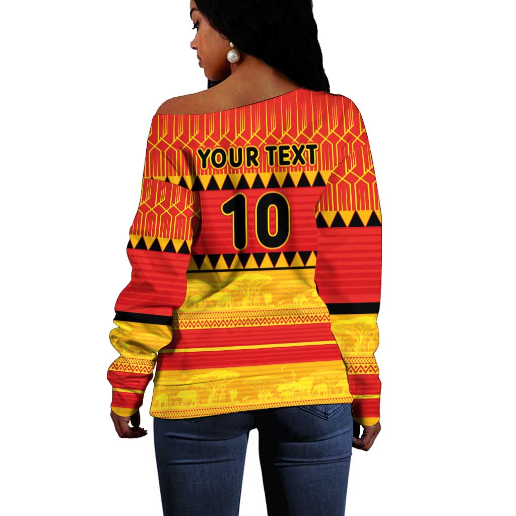 Custom Zimbabwe Cricket Off Shoulder Sweater African Heritage Edition - African Pride
