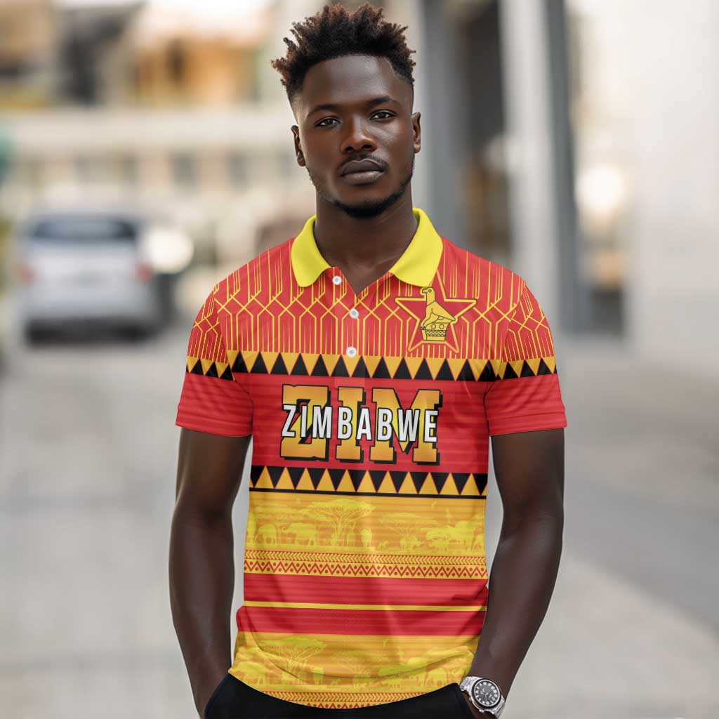 Custom Zimbabwe Cricket Polo Shirt African Heritage Edition - African Pride