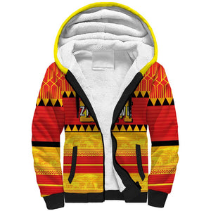 Custom Zimbabwe Cricket Sherpa Hoodie African Heritage Edition - African Pride
