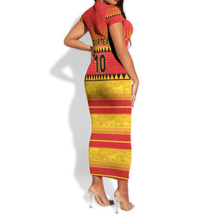 Custom Zimbabwe Cricket Short Sleeve Bodycon Dress African Heritage Edition - African Pride
