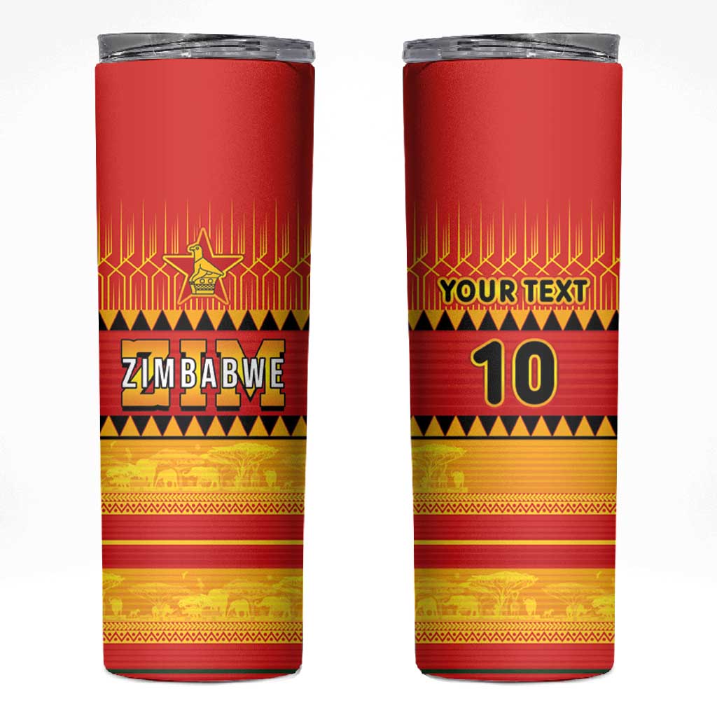 Custom Zimbabwe Cricket Skinny Tumbler African Heritage Edition - African Pride