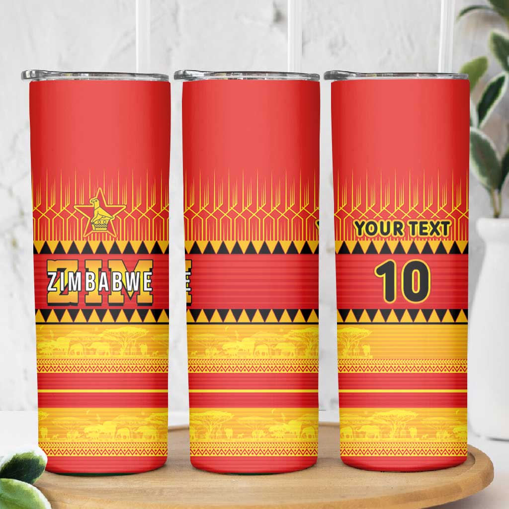 Custom Zimbabwe Cricket Skinny Tumbler African Heritage Edition - African Pride
