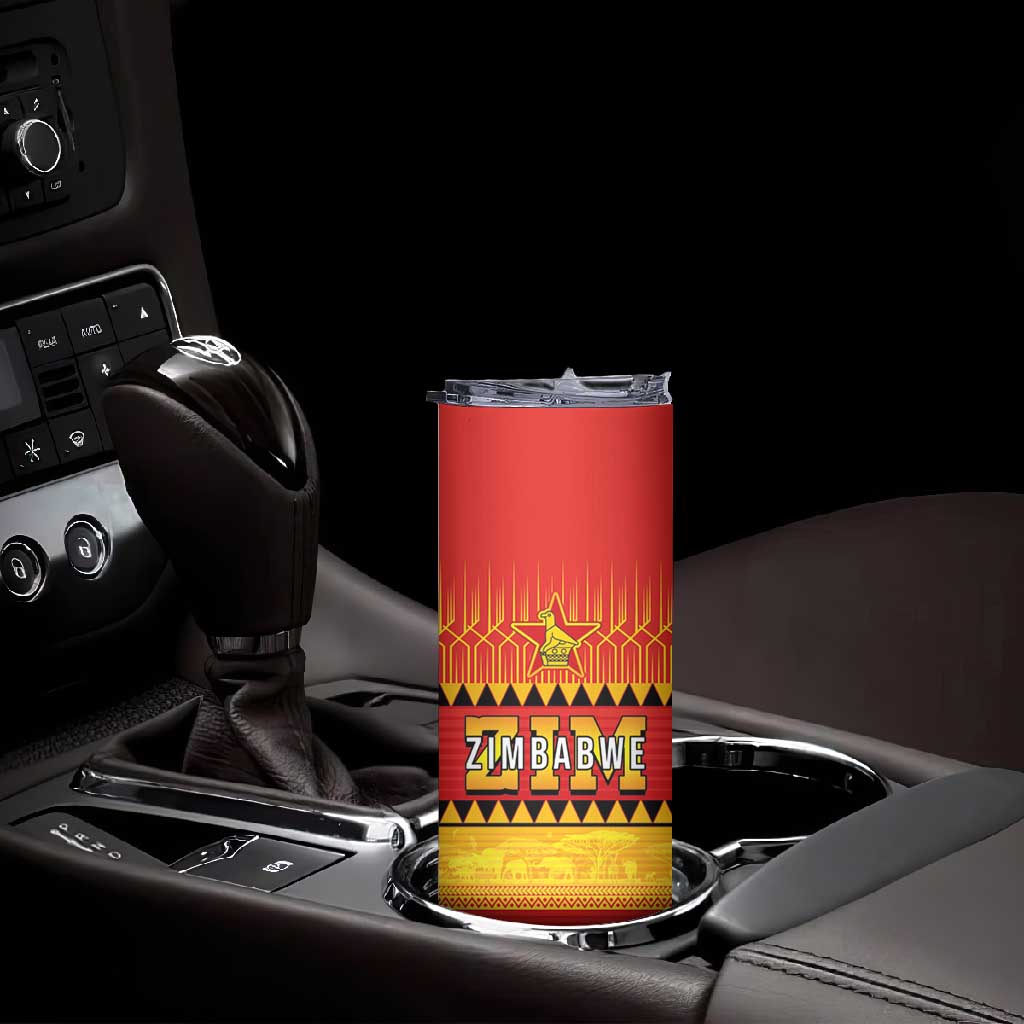Custom Zimbabwe Cricket Skinny Tumbler African Heritage Edition - African Pride