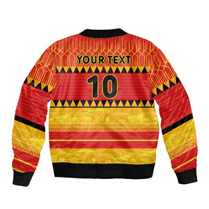 Custom Zimbabwe Cricket Sleeve Zip Bomber Jacket African Heritage Edition - African Pride
