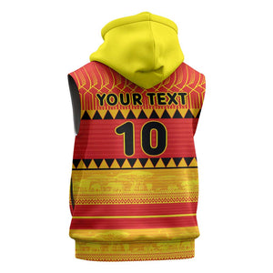 Custom Zimbabwe Cricket Sleeveless Zip Hoodie African Heritage Edition - African Pride