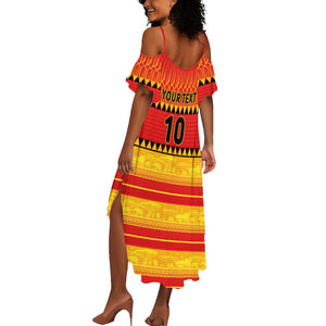 Custom Zimbabwe Cricket Summer Maxi Dress African Heritage Edition - African Pride