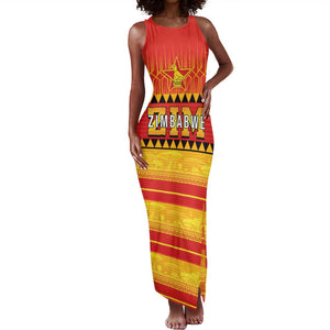 Custom Zimbabwe Cricket Tank Maxi Dress African Heritage Edition - African Pride