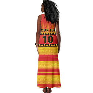 Custom Zimbabwe Cricket Tank Maxi Dress African Heritage Edition - African Pride