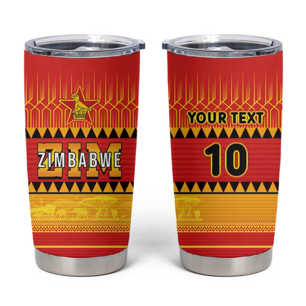 Custom Zimbabwe Cricket Tumbler Cup African Heritage Edition - African Pride