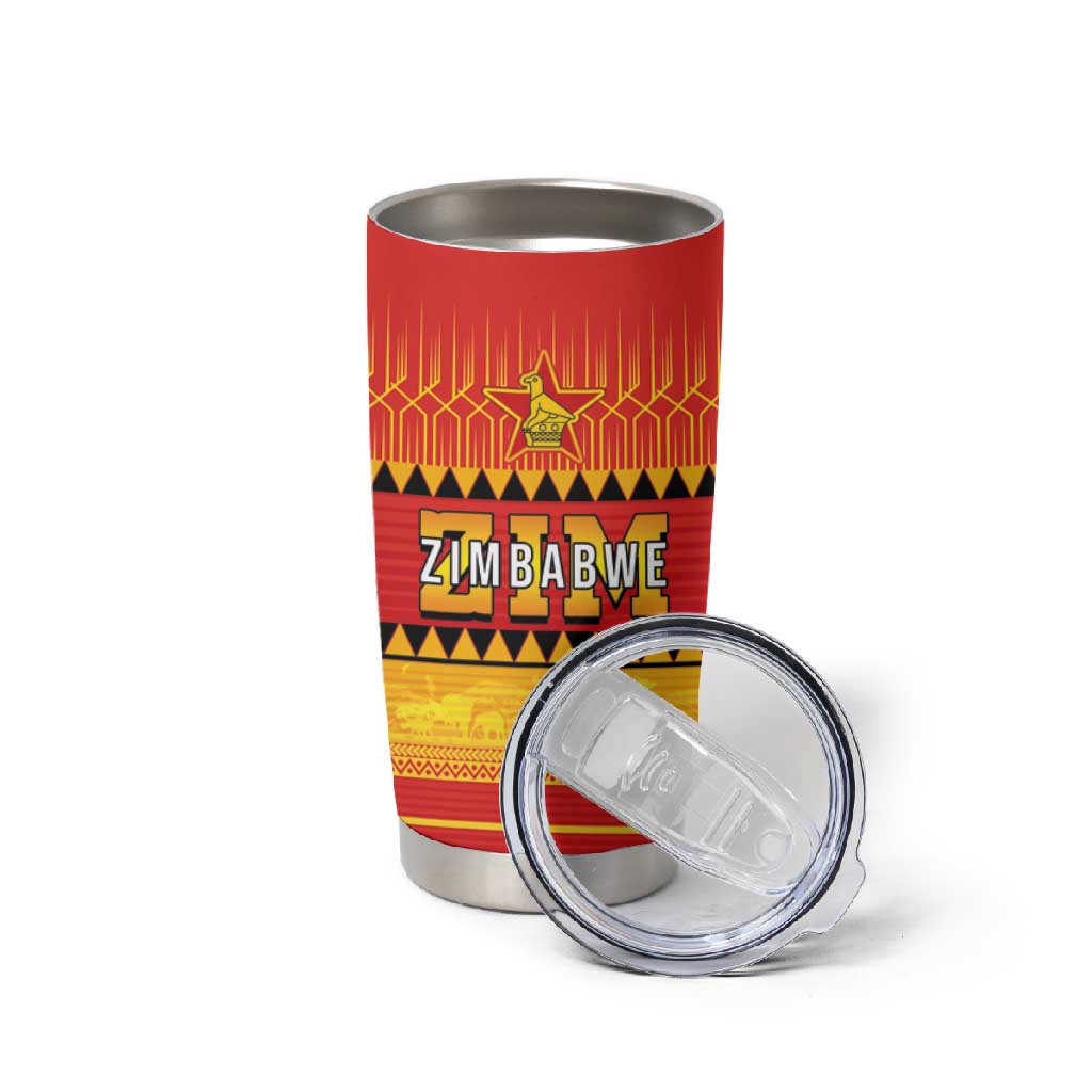 Custom Zimbabwe Cricket Tumbler Cup African Heritage Edition - African Pride