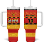 Custom Zimbabwe Cricket Tumbler With Handle African Heritage Edition - African Pride