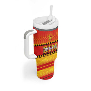 Custom Zimbabwe Cricket Tumbler With Handle African Heritage Edition - African Pride