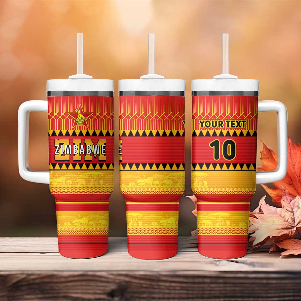 Custom Zimbabwe Cricket Tumbler With Handle African Heritage Edition - African Pride