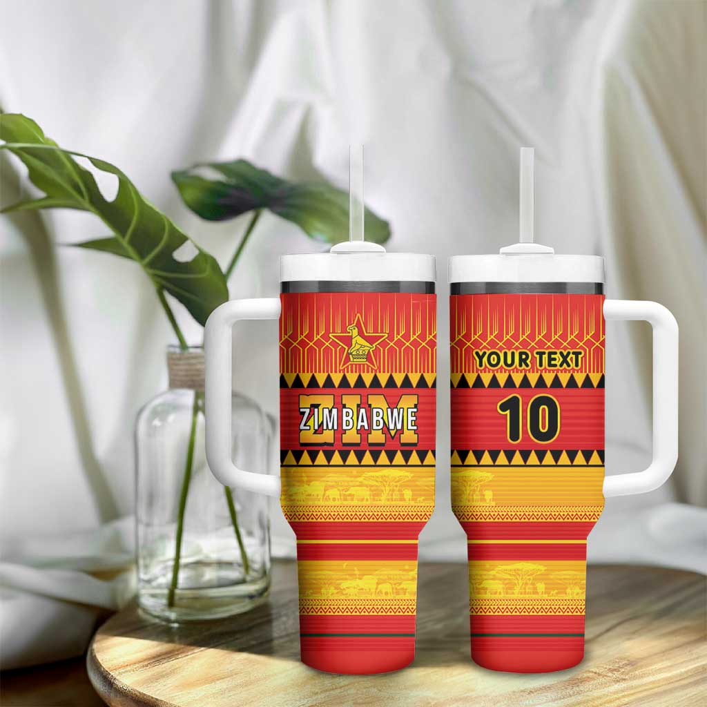 Custom Zimbabwe Cricket Tumbler With Handle African Heritage Edition - African Pride