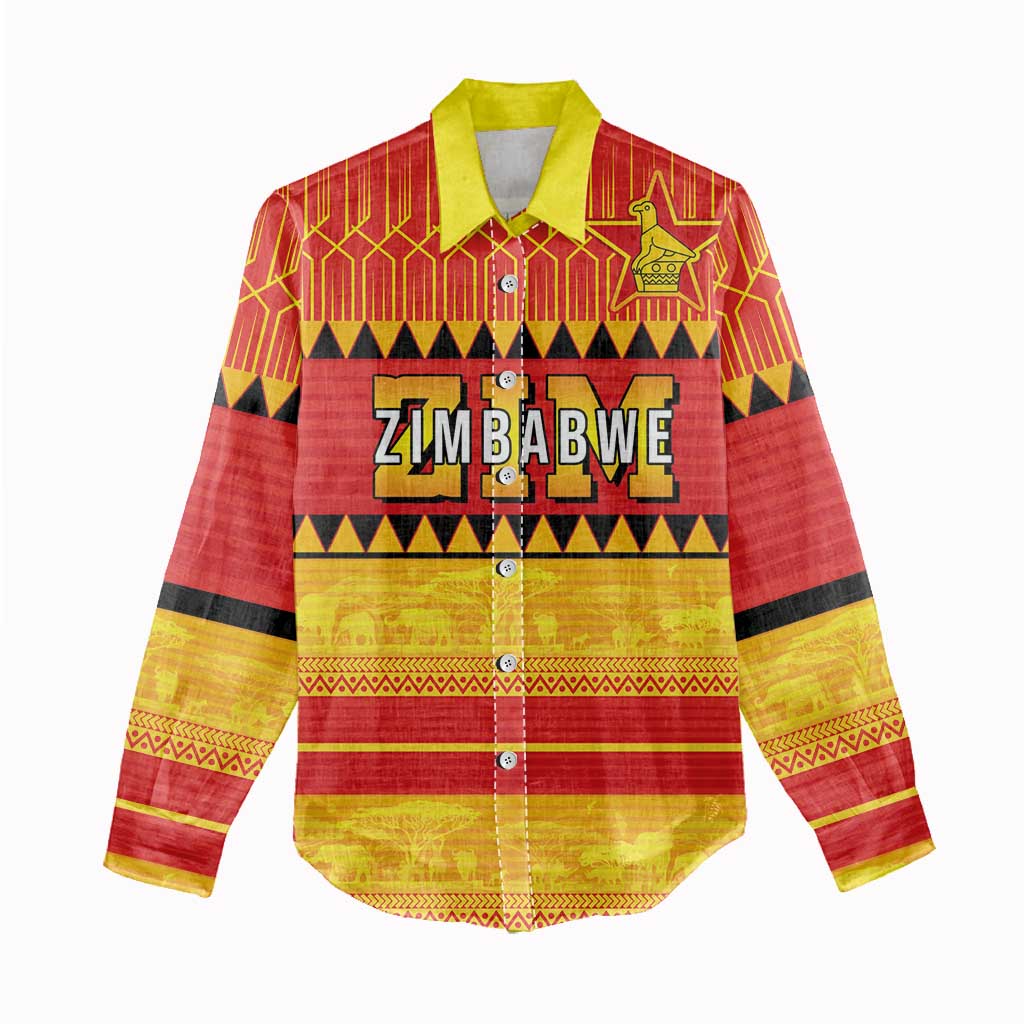 Custom Zimbabwe Cricket Women Casual Shirt African Heritage Edition - African Pride