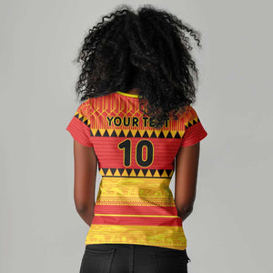 Custom Zimbabwe Cricket Women V-Neck T-Shirt African Heritage Edition - African Pride