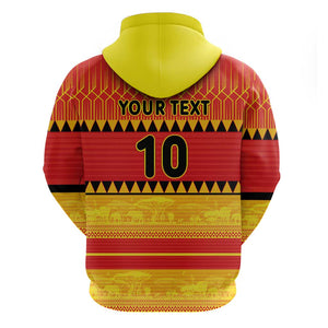 Custom Zimbabwe Cricket Zip Hoodie African Heritage Edition - African Pride