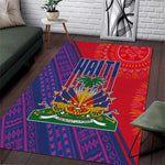 Haiti National Emblem Area Rug Dashiki and Polynesian Pattern