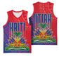Haiti National Emblem Basketball Jersey Dashiki and Polynesian Pattern - African Pride