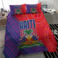 Haiti National Emblem Bedding Set Dashiki and Polynesian Pattern