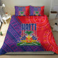 Haiti National Emblem Bedding Set Dashiki and Polynesian Pattern