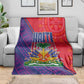 Haiti National Emblem Blanket Dashiki and Polynesian Pattern