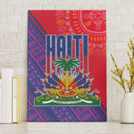 Haiti National Emblem Canvas Wall Art Dashiki and Polynesian Pattern