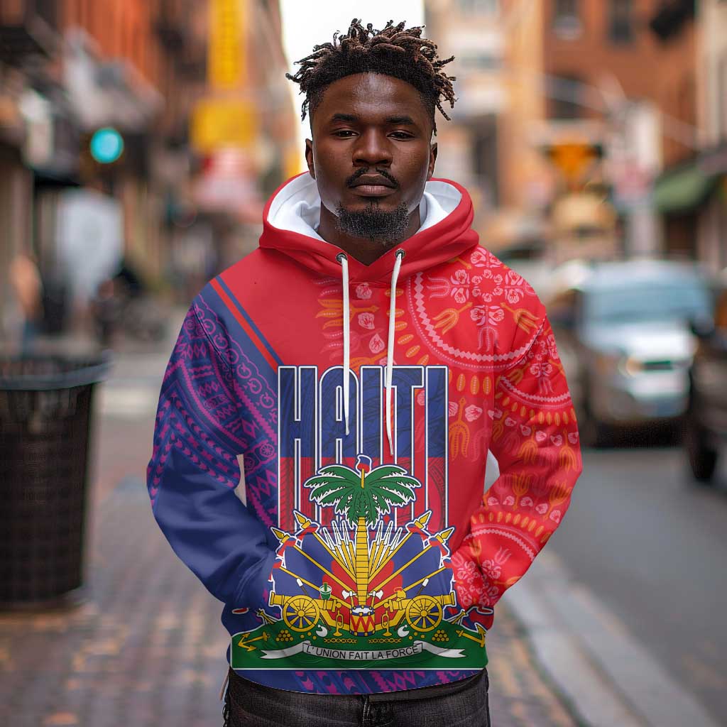 Haiti National Emblem Hoodie Dashiki and Polynesian Pattern