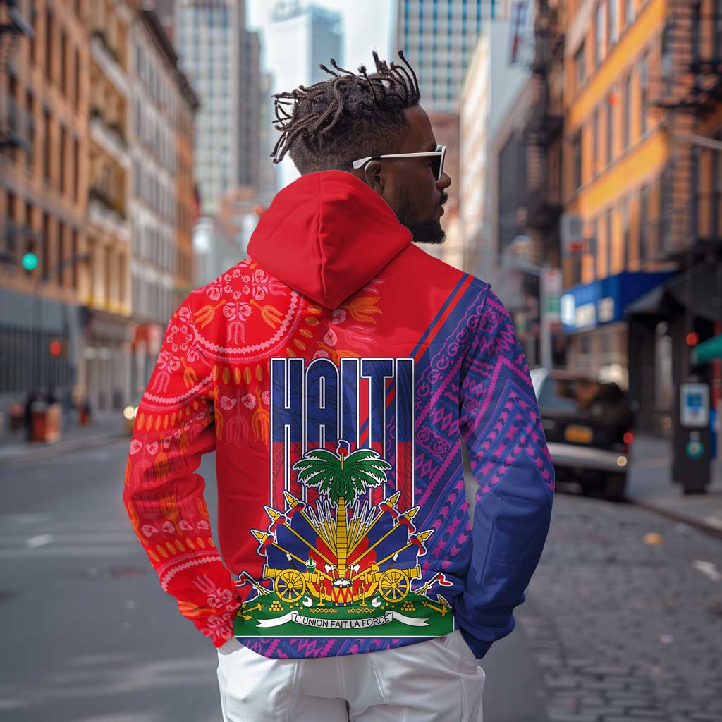 Haiti National Emblem Hoodie Dashiki and Polynesian Pattern