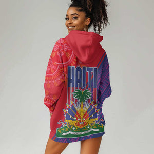 Haiti National Emblem Hoodie Dress Dashiki and Polynesian Pattern