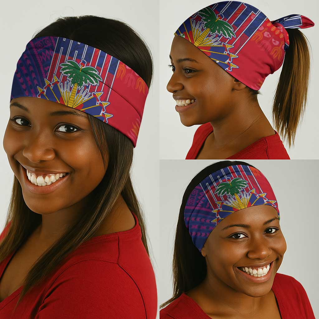 Haiti National Emblem Neck Gaiter Dashiki and Polynesian Pattern LT03