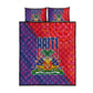 Haiti National Emblem Quilt Bed Set Dashiki and Polynesian Pattern