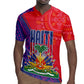 Haiti National Emblem Rugby Jersey Dashiki and Polynesian Pattern