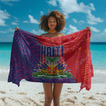 Haiti National Emblem Sarong Dashiki and Polynesian Pattern