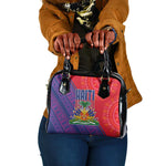 Haiti National Emblem Shoulder Handbag Dashiki and Polynesian Pattern