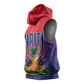 Haiti National Emblem Sleeveless Hoodie Dashiki and Polynesian Pattern - African Pride