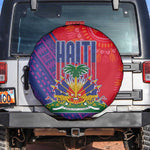 Haiti National Emblem Spare Tire Cover Dashiki and Polynesian Pattern