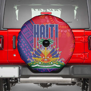 Haiti National Emblem Spare Tire Cover Dashiki and Polynesian Pattern